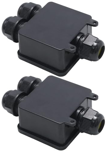 Hoypeyfiy 2er-Pack IP68 Wasserdichte Anschlussdose mit Dreifachklemmen, Kabelanschlüssen, Geeignet für Außen, Garten, Schwimmbad und Industrieanwendungen