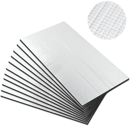 15 Pièces Isolation Phonique Tapis Isolant Ignifuge Isolant Thermique Autocollant Tapis Lnsonorisant La Prévention des Incendies et la RéSistance à L'humidité(250 x 180 x 5 MM)
