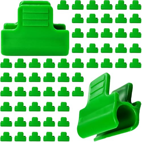 60PCS Plastic Greenhouse Clamps,Garden Netting Hoops Plant Clips,Film Row Cover Tunnel Frame Shading Rod Clip for Season Plant Extension Support and Fixing Plant Cover Plastic Sheeting Film Row Cover