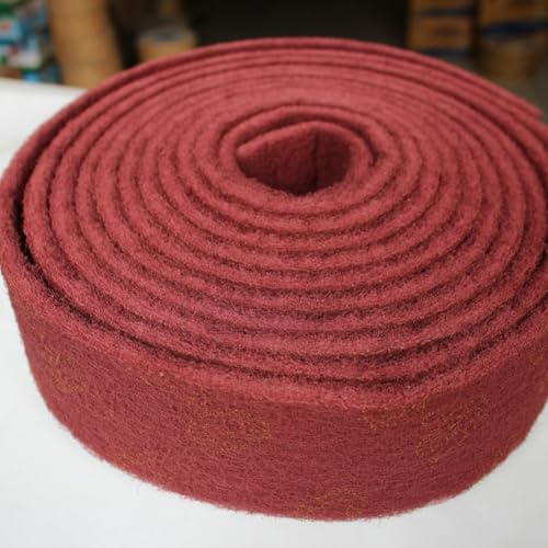 Schmirgelschwamm Scheuerschwamm für die Küchenreinigung – Scheuerschwamm aus Nylon und Schmirgelschrubber für Töpfe, Herde, und Geschirr – 5,7 x 7 cm/6 x 7 cm (rot, 6 m x 7,5 cm)