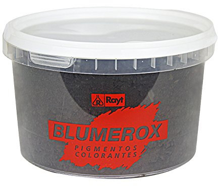 Rayt 1188-81 Blumerox Polvo para Interiores y Exteriores Cemento Blanco o Gris, Cal y Yeso. Altísimo Poder colorante. Pigmentos de Primera Calidad. Color Negro 10, 750gr