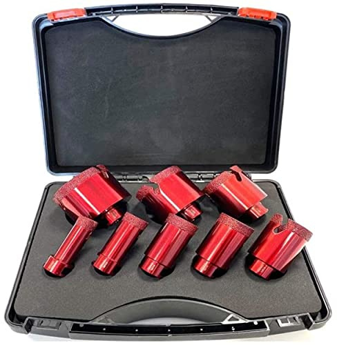 ESD TOOLS | Premium Fliesenbohrer Set 20|25|32|35|40|50|60|68 Vakuum M14 Diamant Fliesenleger Bohrer | Set 8-teilig