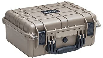 MEIJIA All Weather IP67 Waterproof Hard Protective Case,Hard Camera Case with Customizable Foam, Perfectly Protection of Camera, Drones, Pistols, Equipments,15.98x12.99x6.85inches (Desert Tan)