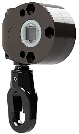 DIWARO.® | Schneckengetriebe für Markisen | 9:1 | Kunststofföse | 13,1mm Innenvierkant | RAL 8019 graubraun | Markisengetriebe