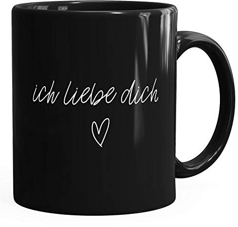 Kaffee-Tasse Ich liebe Dich I love You Liebe Love Geschenk Tasse MoonWorks® schwarz unisize