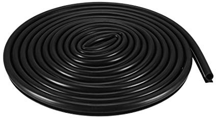 sourcing map Fensterdichtungen Kunststofffenster 7mm Wasserdicht Schwarz | T-Nut Dichtungsgummi Fenster Dichtungsband Dichtungsstreifen Dichtungsring, Für Haustür, 6mm Nut, 3 Meter Lang