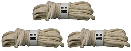 Hummelt® Bondageseil Baumwollseil Baumwollkordel (H) 3er-Set 8mm 10m Natur (beige) mit Takling