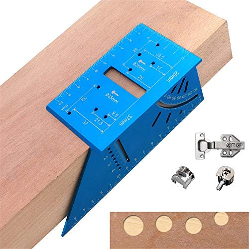 TuToy 2 In 1 45/90 Grad Multifuction Aluminiumlegierung Winkellineal 20-35Mm Holzbearbeitungs-Scharniervorrichtung