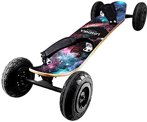 Losenka No-Electric MountainBoard, All Terrain Cross Country Skateboard Mountain Board for Adults Teens, Including Tool, Skateboard Bag, Eraser, Protective Gear, Foot Strap.