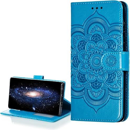 COTDINFOR Case for LG Velvet 5G Hülle Flip case PU Leder Schutzhülle Magnet Handytasche Bookstyle Kartenfächer Lederhülle Handyhülle für LG G9 / G90 / LG Velvet Cover Blue Mandala LD.