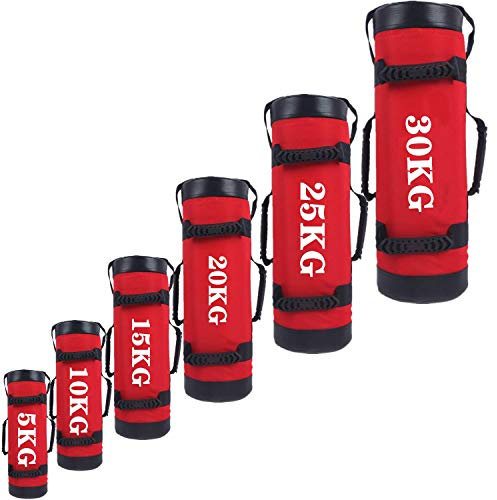 YZBBSH Sandbag Gewichtssack 5kg 10kg 15kg 20kg 25kg 30kg Power Bag Core Bag für Gewicht Fitness Training Sandsack (Kein Sand, Brauchen Sandsack Selber Befillen),Rot,25kg