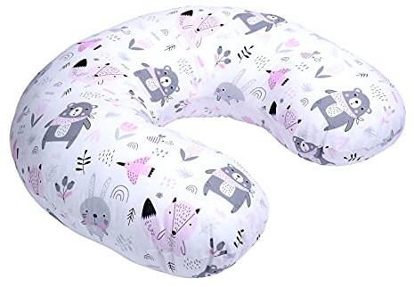 BREAST FEEDING MATERNITY NURSING PILLOW BABY SUPPORT AMAZING DESIGNS (pink animals)