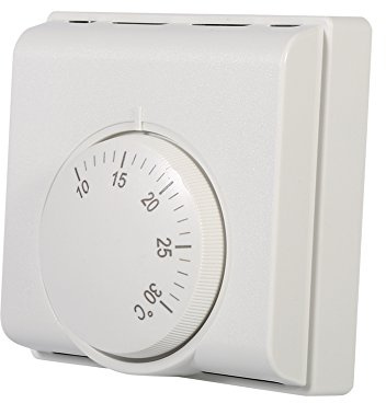 LANTRO JS Termostato mecánico, termostato de calefacción eléctrico Ajustable 220V 50HZ 6A para Control de Temperatura