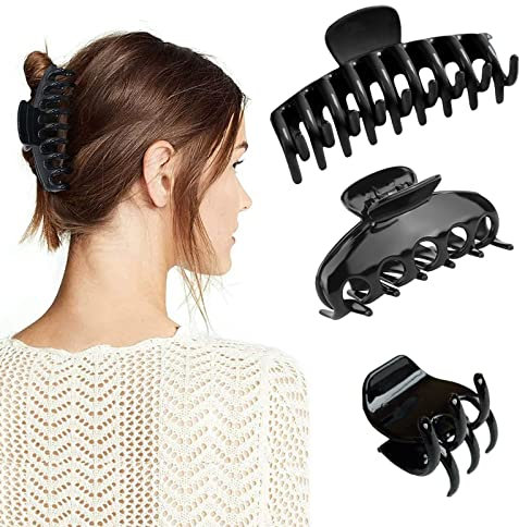 VEGCOO Haarklammern, 3 Stück Haarklammer Groß Mittel Klein Claw Clip Haarspangen Damen Große Haarklammer für Dicke Haare
