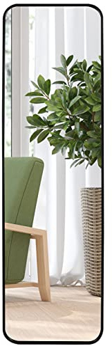 Giftgarden 47”x14” Black Full Length Mirror Aluminum Alloy Framed, Sleek Long Full-Body Metal Tall Mirror Wall Mounted or Hang Over The Door for Bedroom Bathroom Closet
