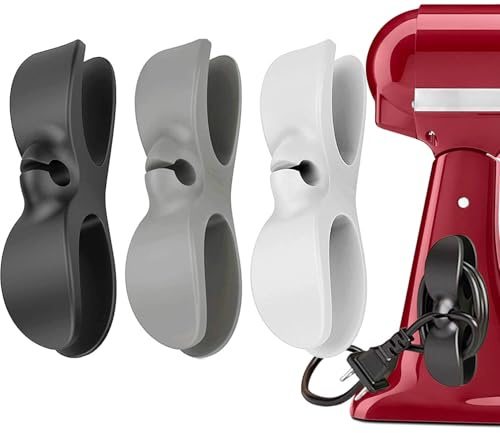 AFunCrafter Cord Organizer for Kitchen Appliances - 3 PCS Stick On Cable Wrapper Holder Winder Keeper, Power Wire Management Wrap Hook Clip for Kitchenaid Mixer, Home Gadget Accessories