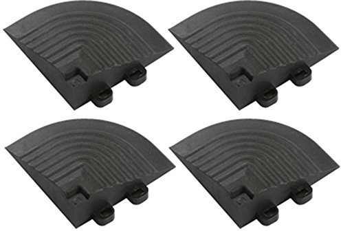 BodenMax 4-er Set Eckteile | Kompatibel NUR mit BodenMax Klick Bodenfliesen | Schwarz