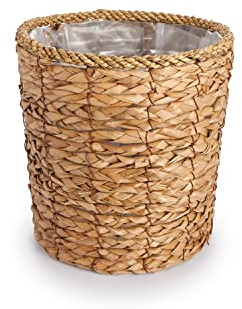 Paco Home Blumentopf Übertopf Natur Rattan Set mit Folieneinsatz Pflanzentopf Auslaufsicher Groß für Zimmerpflanzen, Farbe:Natur, Sets:4pcs Set/Design 9