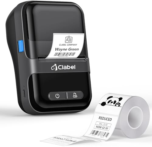 CLABEL Stampante Etichette Adesive, 220B Etichettatrice Etichette Adesive Bluetooth, Stampante Termica per Etichette personalizzati Compatibile con Android e iOS per casa vendita al dettaglio ufficio