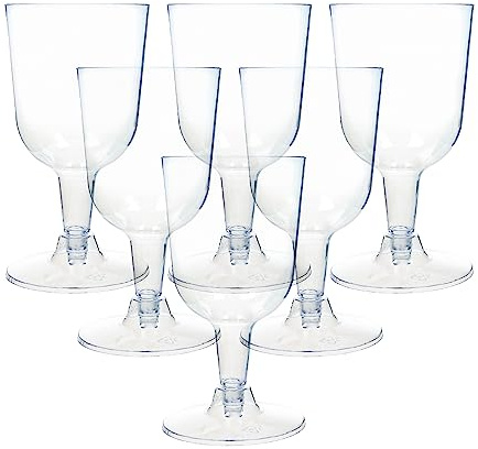 Invero 36 Pack of Wine Glasses 125ml - Multi-Use Clear Plastic Wine, Prosecco, Champagne or Drinks Glass for all Occasions - BBQs, Garden Parties, Birthdays, Daily Use and more