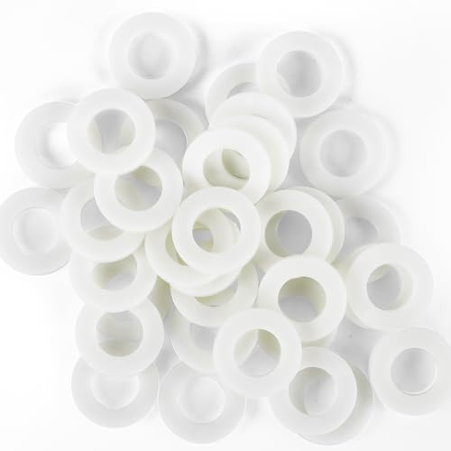 Topnorm24 - Unterlegscheiben Kunststoff weiß M4-50 Stück DIN 125 Form A - ISO 7089 Hochwertige Polyamid Beilagscheiben Kunststoffscheiben Nylonscheiben kleiner Außendurchmesser (50, M4)