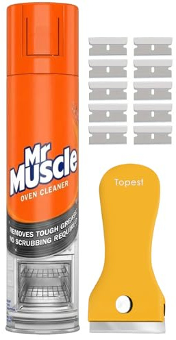 Oven Cleaner Spray (1X 300 ML Bottle) + Oven Cleaning Tool | Heavy Duty Oven Cleaner | Complete Oven Cleaning Kit | Removes Tough Grease and Burnt-on Food