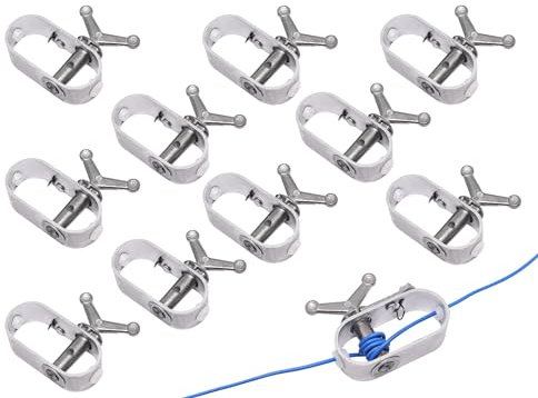 GDFYMI Aluminium-Zaun-Drahtspanner, 10 Stück, robuste Inline-Kabelspanner für Elektrozaun-Draht-Zubehör, Bauernhofzaun, Sonnensegel, Hardware – max. Drahtbreite 6 mm
