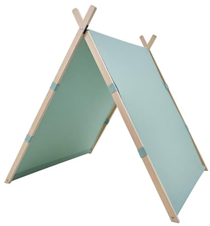 Sunny Como Spielzelt für Kinder in Grün| Kinderzelt aus 100% Baumwolle & FSC 100% Holz | Tipi Zelt/Wigwam/Tipizelt für Drinnen & Draußen 107 cm x 123 cm