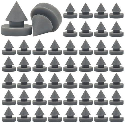 50 Pcs Rubber Door Silencer, Metal Door Silencer Hinge Outlet Door Silencer, Anti Collision Silencer, Heavy Duty Rubber 1/2 Inch Diameter, for Metal Door Metal Frame
