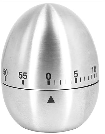 ZAAWUUT Egg Kitchen Timers - Stainless Steel Mechanical Rotating 60 Minutes Count Down Timer for Kitchen Cooking Work Learning