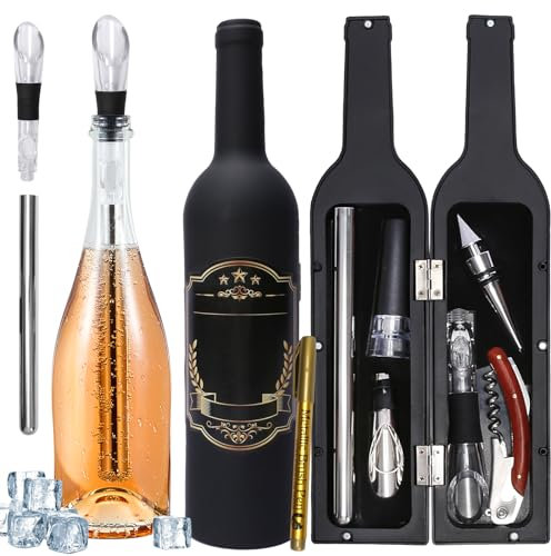 MONCAP Wine Accessories Gift Set Red Wine Decanter Stopper Pourer Wine Opener Set Wine Vacuum Stoppers to Wine Lovers