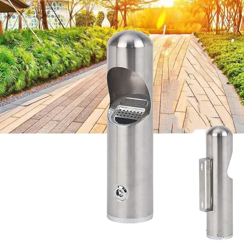 Wandaschenbecher Für Draußen, Wandaschenbecher Für Draußen, Wand-Aschenbecher Edelstahl Outdoor Zigaretten-Aschenbecher Creative Public Smokeless Ash Tray Smoking Receptacles Abschließbar