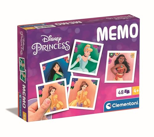 Clementoni Memo Pocket Disney Princess - Spiel für Kinder ab 4 Jahren | Memo Spiel fürs Gedächtnis mit 48 Karten - Ideal als Reisespiel 18311