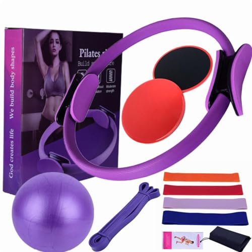 COMETX Pilates-Ausrüstung für Heimübungen Pilates-Ring- und Ball-Set Widerstandsbänder und mehr Perfekt für Pilates-Geräte zu Hause