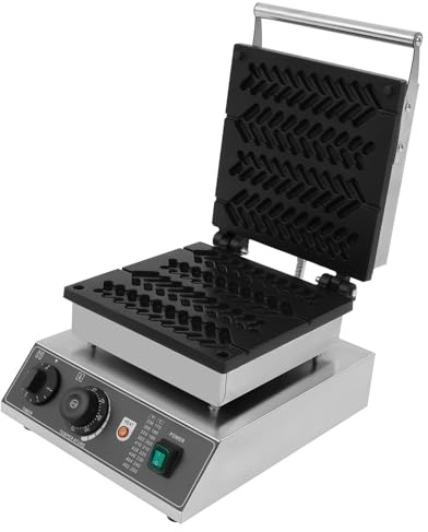PUDLOR Waffeleosen, 1700W Edelstahl Waffeleisen Waffeleisenmacher Antihaftbeschichtung Waffeln Am Stiel Waffelsticks Corn Dogs für Waffeln Am Stiel Waffle Bäckereien, Restaurants