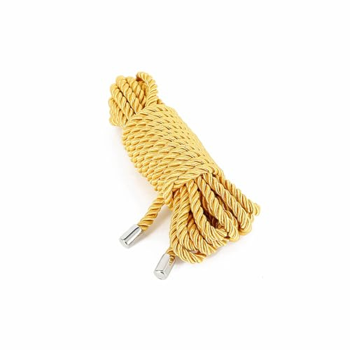 SM Corda legante,Corda di trattenuta,Bondage corde,Spago di trattenuta,Corda da allenamento,Testa di metallo,Multiuso,Strumenti di bondage unisex,Giocattoli sessuali per adulti (Ggiallo, 5M)