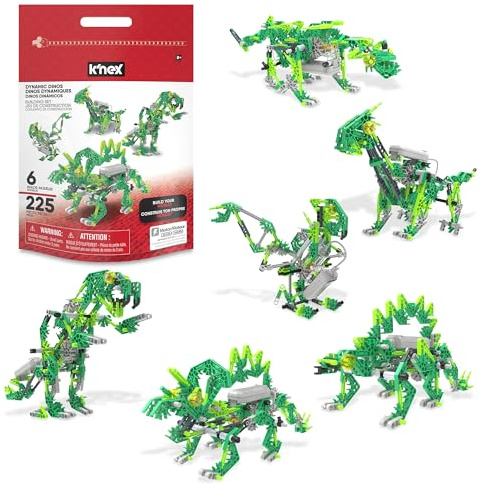K'NEX Dynamic Dinos 6-in-1 Building Set - STEM Building Kit, Kid Construction, Creative Play Toy‚ Ages 8+