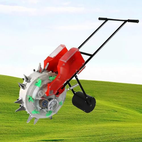 HJDSUDU Seed Sower & Fertilizer Applicator, Precision Garden Seeder, Hand-Push Roller Sowing Machine, with 10/12/14 Spouts Corn Seed Planter Tool, for Orchards, Gardens, Hills,14 Holes