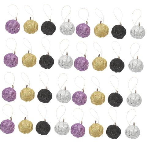 Alipis 20stücke Hängende Dekokürbisse Aus Schaumstoff Mit Funkelndem Glitzer Für Halloween Thanksgiving Und Partys in Verschiedenen Designs Zur Baum Festtagsdekoration