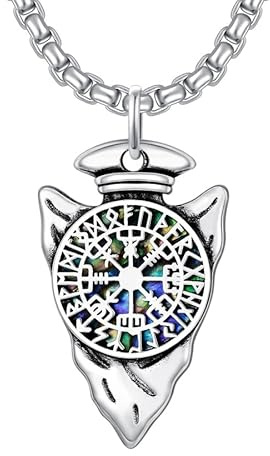 ROMANTICWORK Pfeilspitzen-Halskette 925er Sterlingsilber Anhänger Wikingerschmuck für Jahrestag Geburtstag Jahrestag Geschenk für Männer