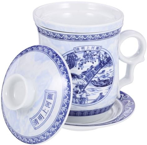 Mikinona Tasse à Thé Céramique Avec Infuseur Tasse Vintage Porcelaine Pour Amateurs De Thé De Dégustation Chinoise