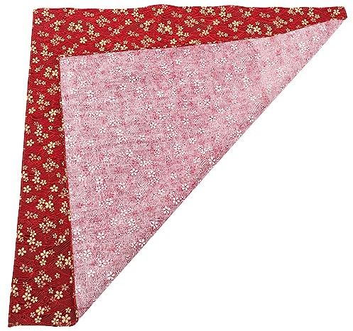SAFIGLE Japanisches Furoshiki Geschenkverpackungstuch Aus Wiederverwendbar Zum Verpacken Von Bento-boxen Und Geschenken Rot Mit Goldenen Pflaumenblüten