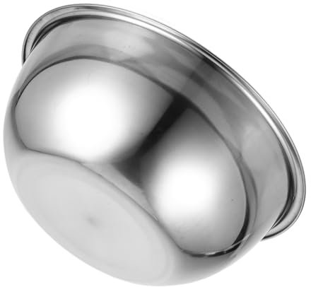 TOPPERFUN Cuenca vegetal de acero inoxidable tazón de fideos tazón de fuente de metal cuenco para mezclar pan tazones para lavar frutas bandeja de buffet lavabo acero inoxidable 201 Plata