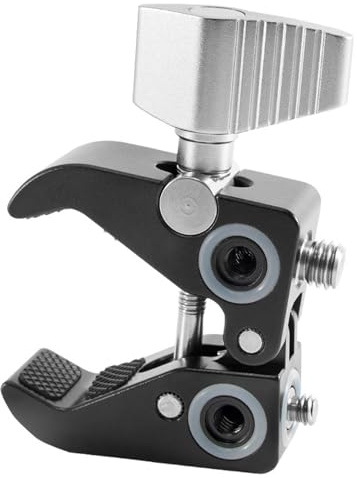 Pince de serrage pour bras d'appareil photo avec bras réglable et vis filetée supplémentaire 1/4 3/8 multi-fonction support de microphone