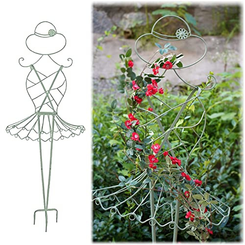 Obélisque de Jardin en Fer forgé, Support de Treillis de Jardin autoportant, pour Plantes grimpantes, Fleurs, légumes, Pots de Fleurs d'intérieur, parterres de Fleurs d'extérieur décoratifs