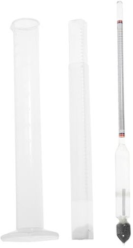 Ipetboom Idrometro ad Scala per Alcool 0-100% in Vetro e Plastica | Mostimetro di Babo per Vino, Misuratore Alcolico Liquori, Misuratore di Alcool