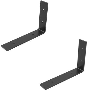 Staffe for mensole pieghevoli, staffe da parete, a L, di supporto triangolari, treppiede in ferro fisso appendere oggetti(Black,250MM)