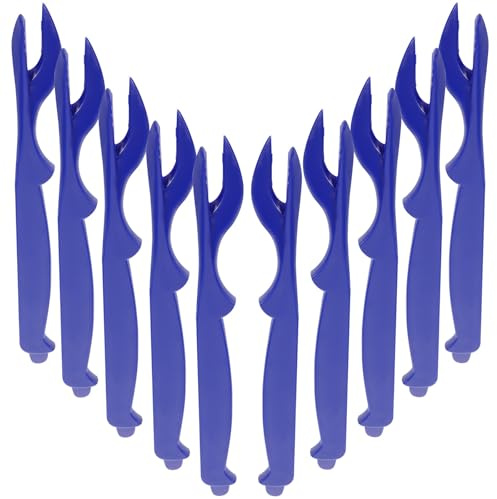 ELAYARD 10 Pezzi Forchette per Granchio in Plastica Blu Strumento Robusto per Sgusciare Crostacei Come Aragosta e Ostriche Utensile Essenziale per Casa e Ristorante Design Ergonomico per