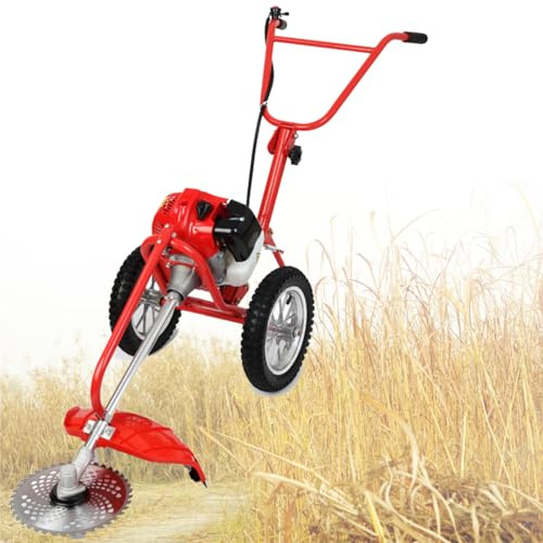 Tondeuse à gazon à essence à poussée manuelle pour l'entretien du jardin et de la pelouse, machine de coupe efficace des mauvaises herbes et de coupe de l'herbe