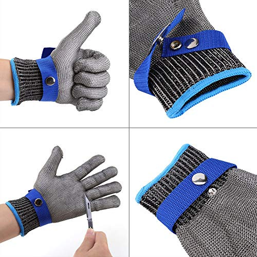 RASTKY Cut Resistant Stainless Steel Butcher Glove, Stab Resistant Anti- Protection Glove for Industrial Use